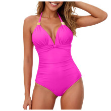 Women's One-Piece Swimsuit with Tummy Control and V-Wire
