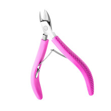 Cuticle Cutter With Ergonomic Rubber Cover Handle Stainless Steel Comfortable Grip Nails Trimmer Full Jaw For Manicure
