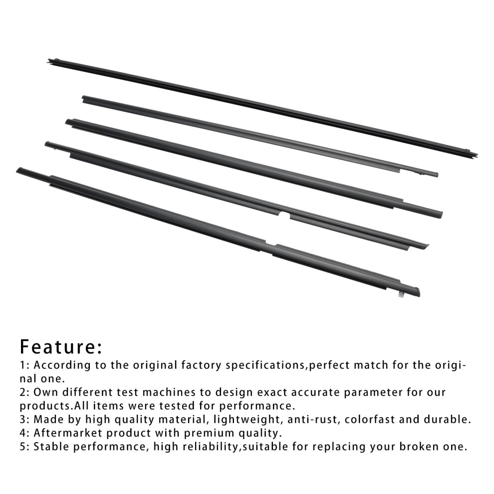 5Pcs Door Belt Molding Weatherstrips For Toyota 4Runner 2003-2009 9555307657323