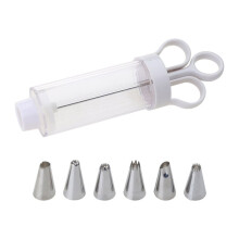 Dessert Decorating Syringe Set Cupcake Frosting Filling Injector with 5 Icing Nozzles Cake Decorating Tool Easy to Use