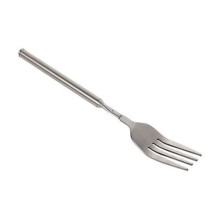 Garfo telescópico em aço inoxidável, 22 a 65 cm, ajustável e extensível para churrasco, frutas e sobremesas – Compatível com cabos padrão.