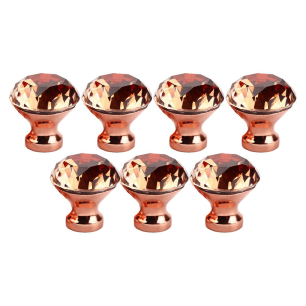 Crystal Glass Cabinet Knobs Rose Gold Finish 10 Pcs 900223271020