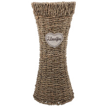 Vase tressé en jonc de mer sans marque, panier à fleurs créatif, grand panier en rotin de sol