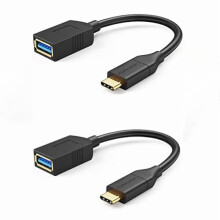 Adaptador USB-C para USB 3.0 (pacote com 2), cabo OTG compatível com MacBook Pro/Air, iPhone 16/15, Samsung S25-S22