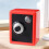 Spaarpot met wachtwoordslot, rood, middelgroot 1