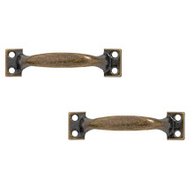 stuks antieke boogdeurgrepen, 7,2 x 1,9 x 1,8 cm, robuuste schuifdeurgrepen voor schuur/garage/voorraadkast – 4 stijlen, eenvoudig te installeren