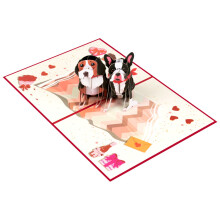3D Popup Dog Greeting Card Handmade Valentine's Day Card