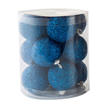 Blue Blue Glitter Christmas Ornaments Shatterproof For Tree Decorations With Hanging Rings And Lightweight Design