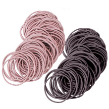 Gomas para el pelo para niñas – Gomas elásticas rosas y color café, paquete de 2