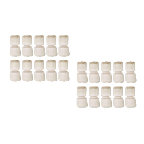 40Pièces Boîtes Jetables En Pulpe De Canne Pour Bbq