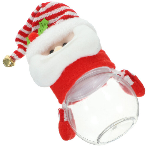 Plastic Cloth Christmas Candy Storage Jar Cartoon Design
