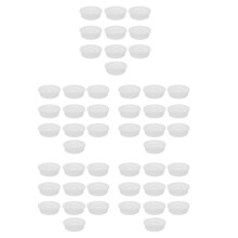 50Pcs White Plastic Screw Lid Bucket Large Capacity Leak-Proof Storage
