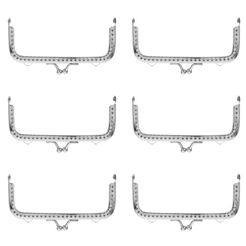 6Pcs DIY Purse Handle Frames Silver Metal Bag Clasp for Handbag Making