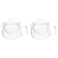 2Pcs Transparent Thickened Glass Teapot Scented Tea Holder