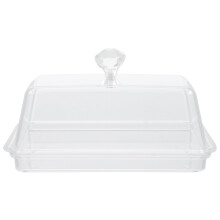 2Pcs Clear Butter Crisper Storage Container with Lid for Tableware Use