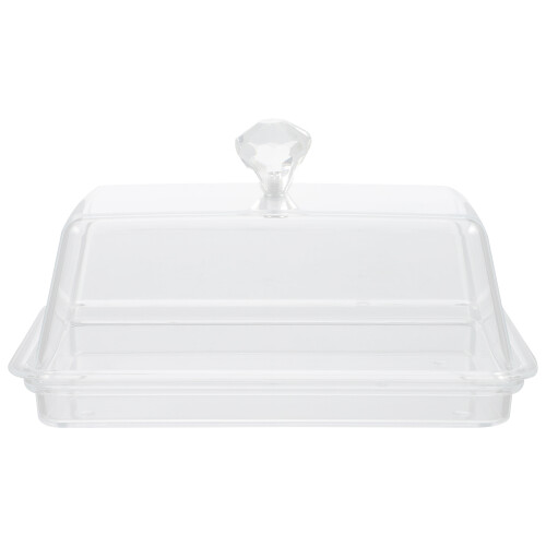 2Pcs Clear Butter Crisper Storage Container with Lid for Tableware Use