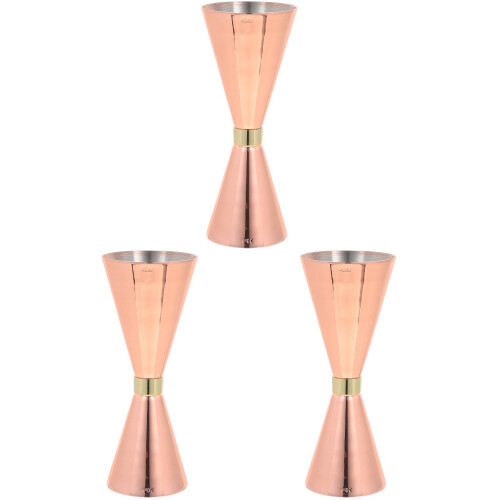 3Pièces Jigger Cocktail Inoxydable Rose, Double Tête Facile