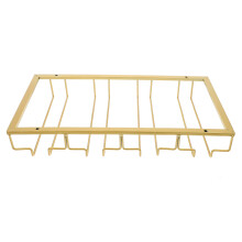 2Pcs Delicate Golden Wine Glass Hanging Rack for Home and Restaurant