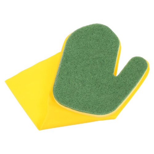 Assorted Color Durable Kitchen Washing Gloves with Sponge