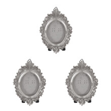 3Pcs Mini Resin Vintage Frames Silver Floral Carved Photo Frame Decor