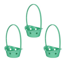 3Pcs Lightweight Green Flower Holder Plastic Hand Basket for Storage