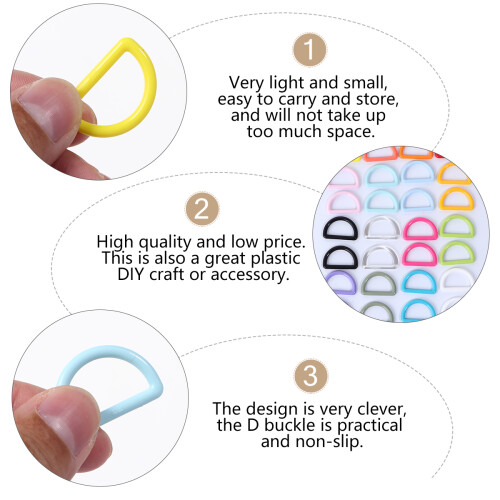 32 Unidades Anillo D Plástico Botones Multifunción Color Mixto 1