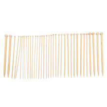 Sturdy Single Pointed Bamboo Knitting Needles Set, Full Size18Pairs2.0-10.0mm Smooth Lightweight Needles for Scarves Socks Hats Baby Clothes and