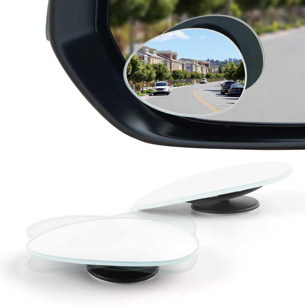 Guanghui Blind Spot Mirror, Fan Hd Glass Frameless Convex Rear View Mirror With Wide Angle Adjustable Stick For Cars Suv And Trucks, Pack Of 2 9551475148670