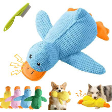Hondenspeeltje in de vorm van een eend, rustgevend eendje voor honden, geel kwakend eendje met kwakgeluid voor The Mellow Pets