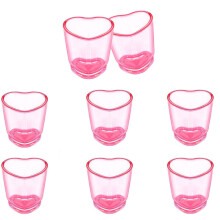 Conjunto de 8 Copos de Shot Rosa de 30ml/1oz, Copos de Plástico em Formato de Coração para o Dia dos Namorados, Ideais para Lembrancinhas de Festa.