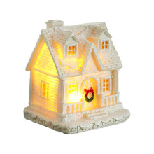 Enfeite de mesa, decoração de mesa, miniatura de vila de inverno com luz LED, modelo 2025 Cottage Town, para decoração de Natal.