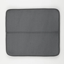 Microvezel afdroogmat, absorberende keukenmat voor borden, pannen en keukengerei – 38 x 46 cm, grijs, 1 stuk