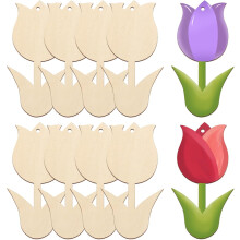 Große 7-Zoll-Frühlingsornamente aus Holz zum Bemalen, Blumen-Holz-DIY-Rohling, unbehandelte runde Holzscheiben, Ornamente für Bastelarbeiten und