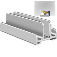 Supporto verticale per laptop da scrivania, dock per computer e tablet in alluminio antiscivolo, supporto da scrivania per telefono