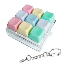 2 stuks toetsenbord fidget speelgoed klik sleutelhanger stressverlichting knop speelgoed 9-in-1 toetsenbord ontspanningsknop cadeau voor volwassenen