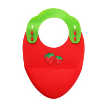 1 set di piatti da cena in silicone per alimenti, colore fragola, colore rosso.