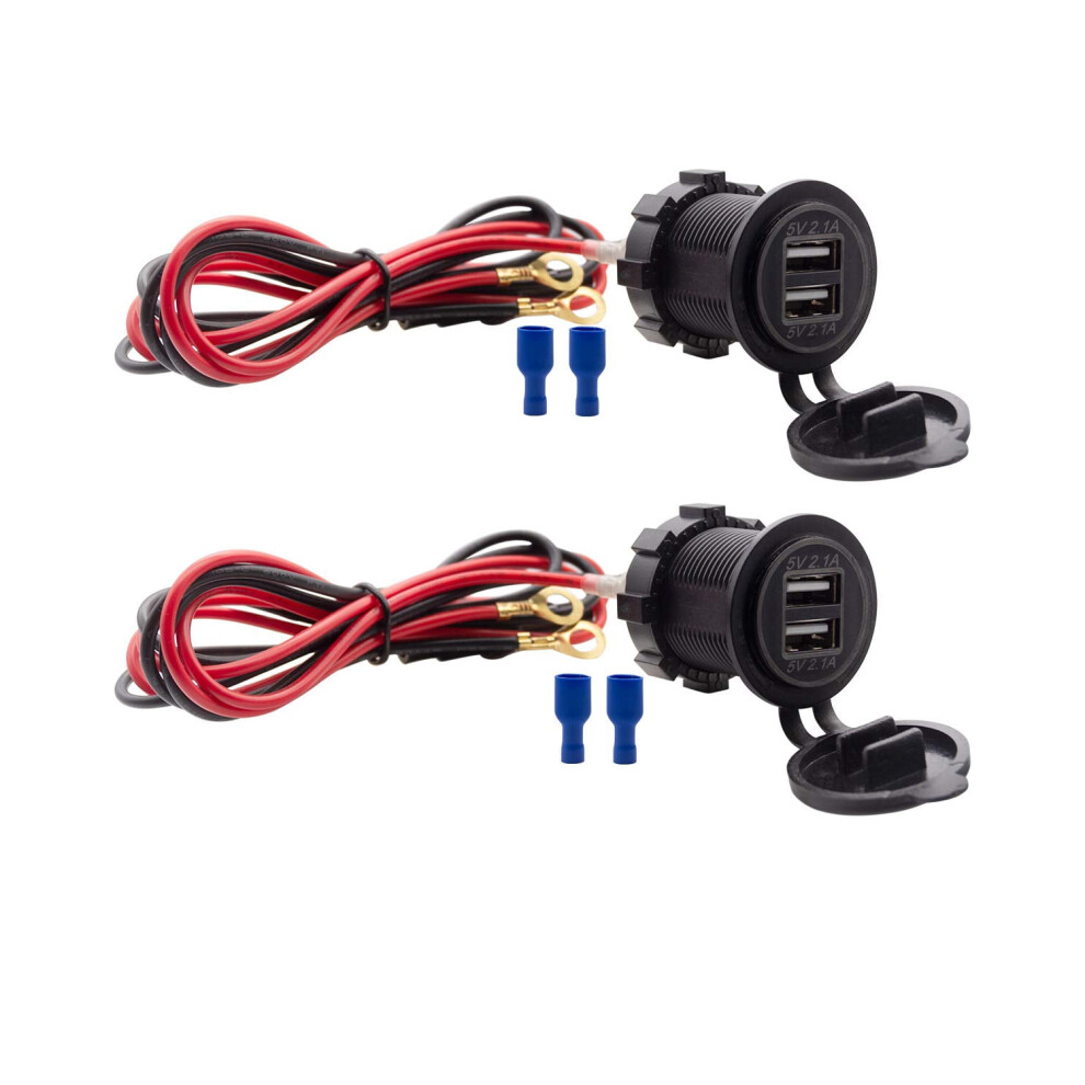 Dual Usb Charger Socket 12V/24V Waterproof 2.1A2 974856973699