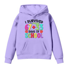 Boys Girls 100 Days Of School Shirts Kids Hoodies 100Th Day Of School Letter Printed Long Sleeve Sweatshirt 2-13 Years Soft Tops