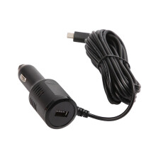 Doppia porta USB C per auto con cavo di tipo C per veicoli a 12V/24V, ricarica rapida di telefoni, tablet e dashcam.