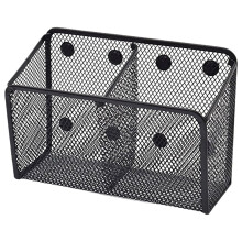 Strong Magnetic Pen Holder for Whiteboard, Fridge, Locker – Stainless Steel Mesh Pencil Basket (Black)