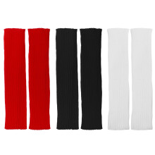 3 Pairs Winter Warm Leg Warmers Black Acrylic Trendy Boot Cover for Girls