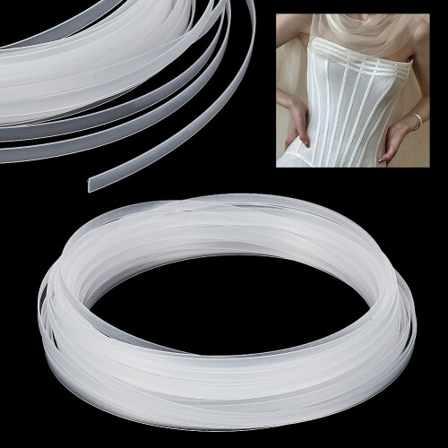 1set1Roll20yard Ύφασμα νυφικού PP για ράψιμο οστών για DIY είδη ραπτικής Αξεσουάρ Clear8x1.5mm