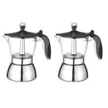 2X Moka Pot, 4 Cup Stovetop Espresso Maker - Coffee Percolator Machine Premium Moka Italian Espresso Coffee Maker