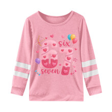 Camisetas de manga larga con estampado para niñas, cuello redondo, rayas, estilo jersey, ropa de primavera para niñas, ropa informal para el día a