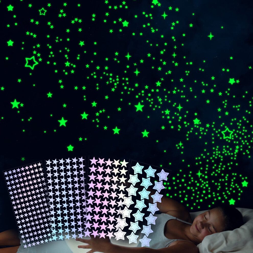 Glow-in-the-Dark Star Stickers Color-Changing Fluorescent