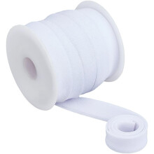PH 10 Yds 1/2" Double Fold Bias Tape, White Polycotton Binding Tape for Hemming, Seaming, Piping, Quilting – Compatible with Sewing Machines