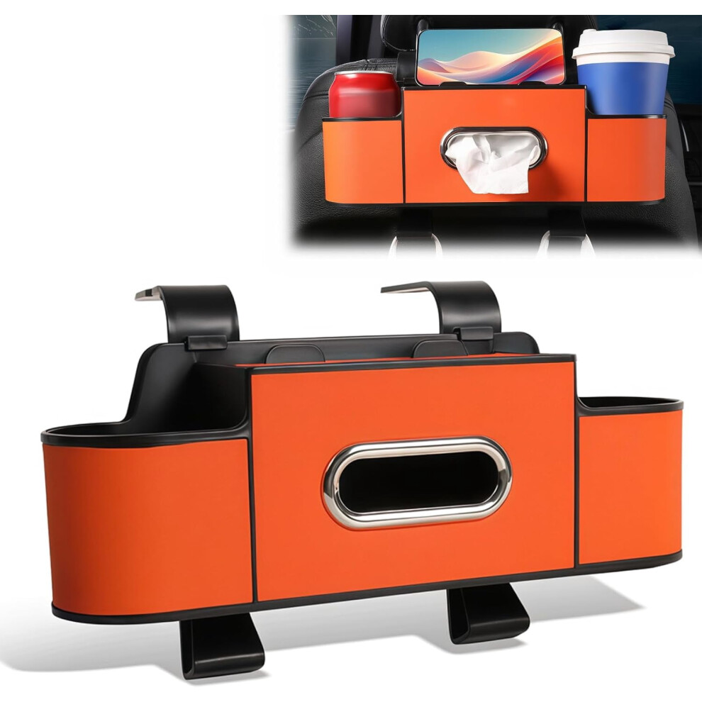 Car Backseat Organizer 3-In-1 With Cup Holder Orange 913211451564