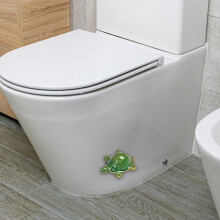Green Sea Turtle Toilet Floor Bolt Caps – Ceramic, Cute Animal-Themed Bathroom Decor, Easy Install