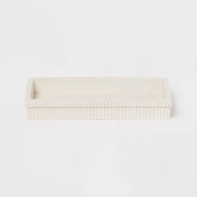 Ribbed Bath Tray White