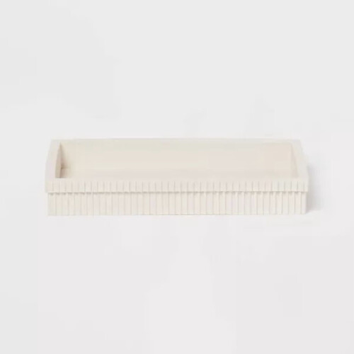 Ribbed Bath Tray White